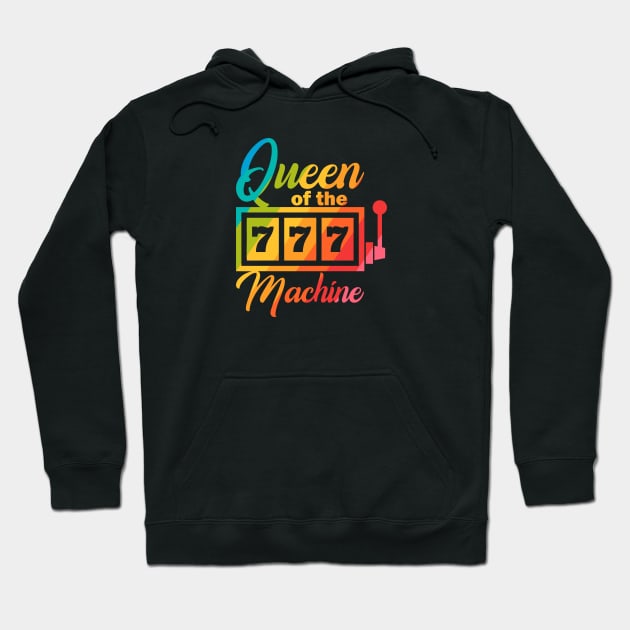 Queen Of The Slot Machine Jackpot Rainbow Style Hoodie by Ubold